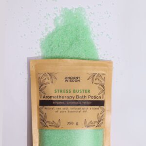 Aromatherapy Bath Potion in Kraft Bag 350g – Stress Buster | www.artisan-gifts.co.uk 1