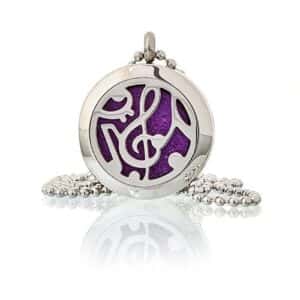 Aromatherapy Diffuser Necklace – Music Notes 25mm | www.artisan-gifts.co.uk 1