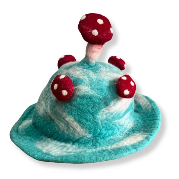 Felted Mushroom Hat - Lost in a Sky Blue - Image 2