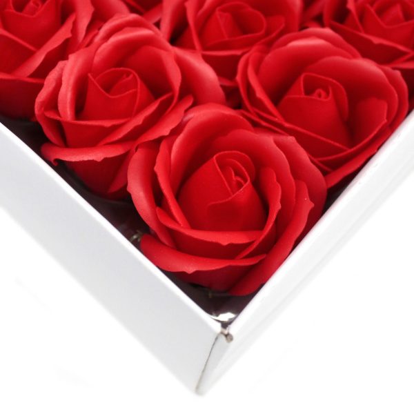 Craft Soap Flowers - Med Rose - Red - Image 4