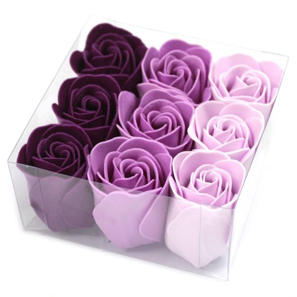 Set of 9 Soap Flower - Lavender Roses - Image 4