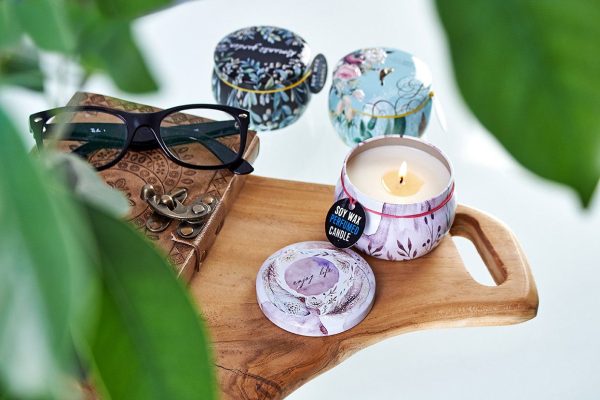 Art Tin Candle - Assorted Design - Sea life - Rasberry - Image 12