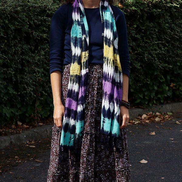 Boho Java Art Stole/Scarf - Multi Stripes - 62x200cm - Image 5