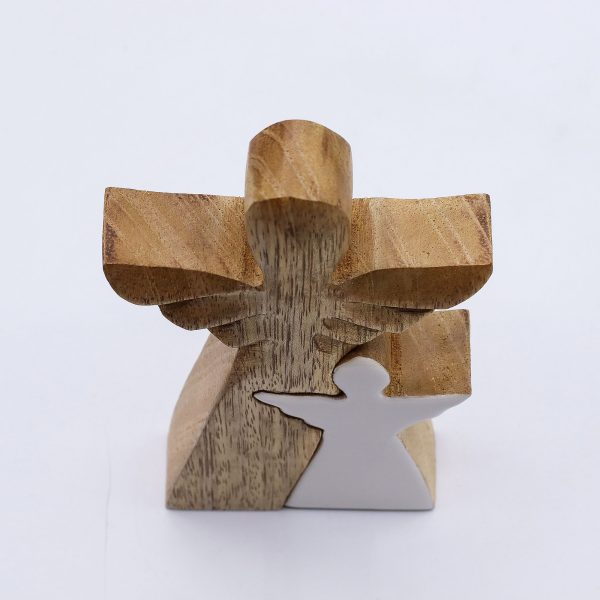 Mango Wood Angel in Angel - White Enamel - Image 5