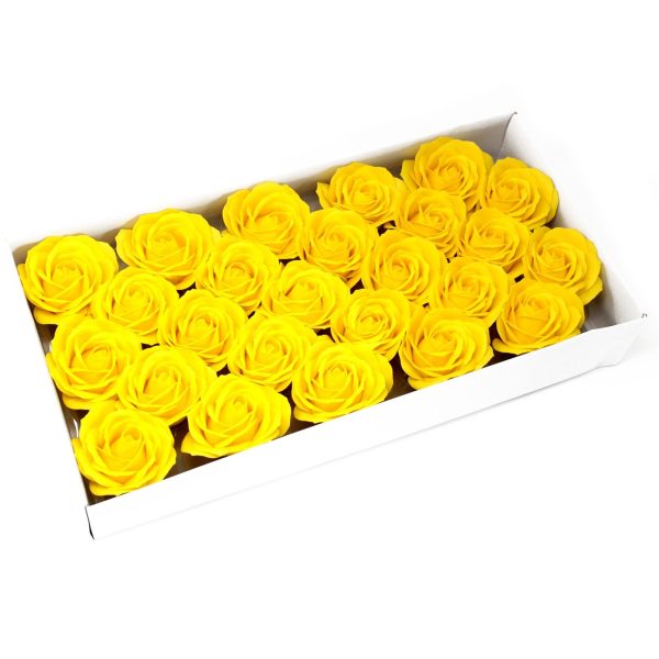 Craft Soap Flowers - Lrg Rose - Yellow - Image 3
