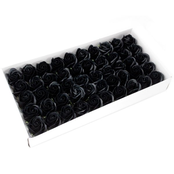 Craft Soap Flowers - Med Rose - Black - Image 2