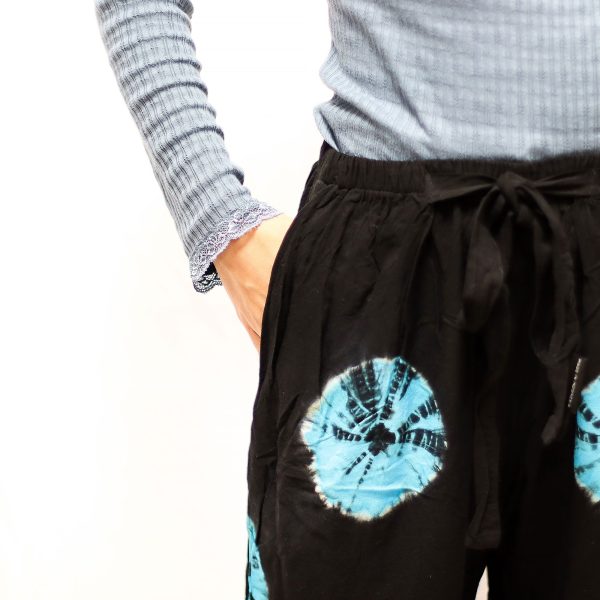 Japanese Style Lounge Pants - Large -Black, Blue - Image 2