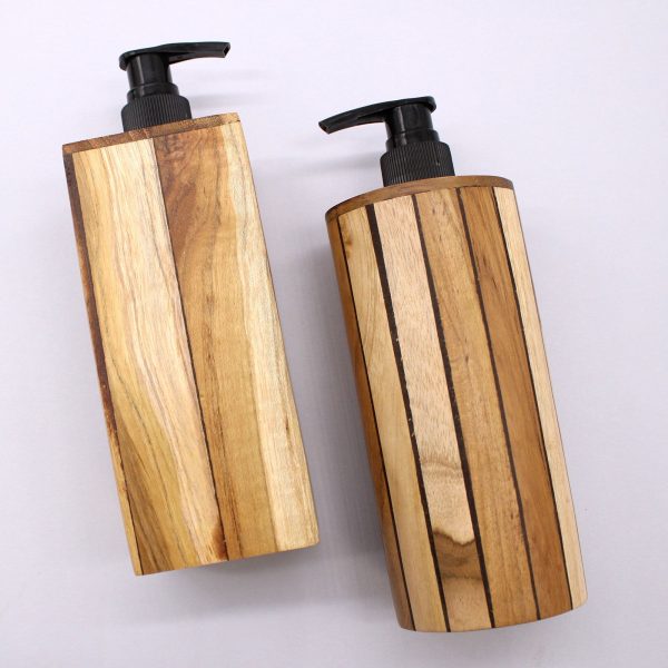 Natural Teakwood Soap Dispenser - Round - Image 11