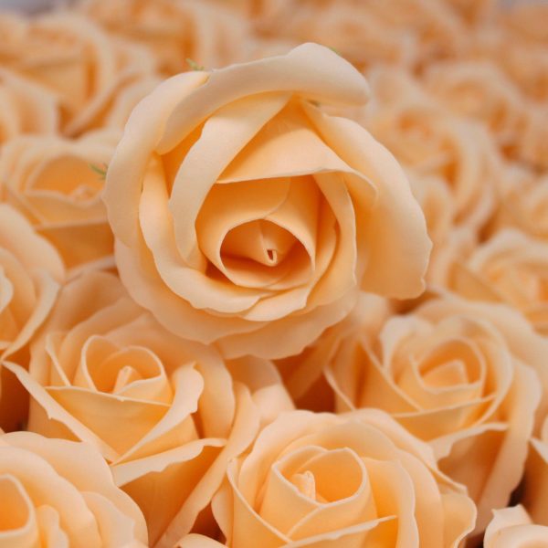 Craft Soap Flowers - Med Rose - Peach - Image 4