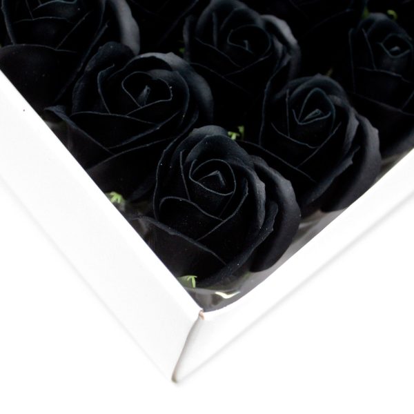 Craft Soap Flowers - Med Rose - Black - Image 3