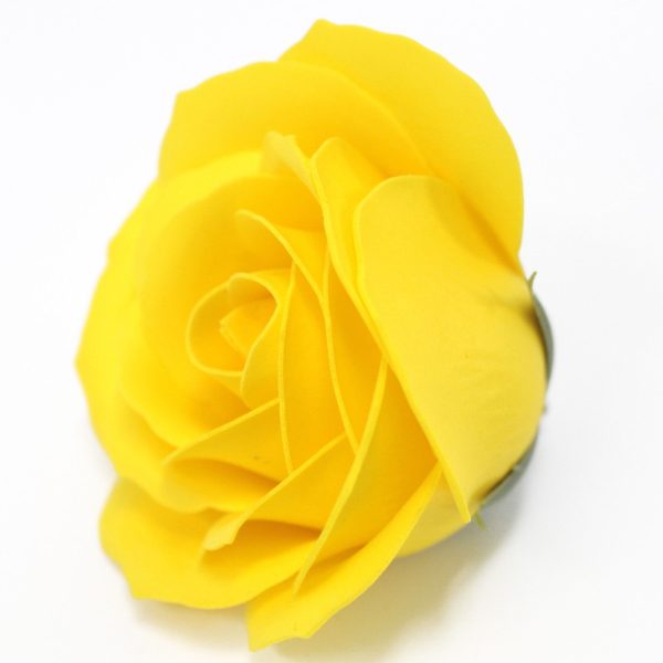 Craft Soap Flowers - Lrg Rose - Yellow - Image 2