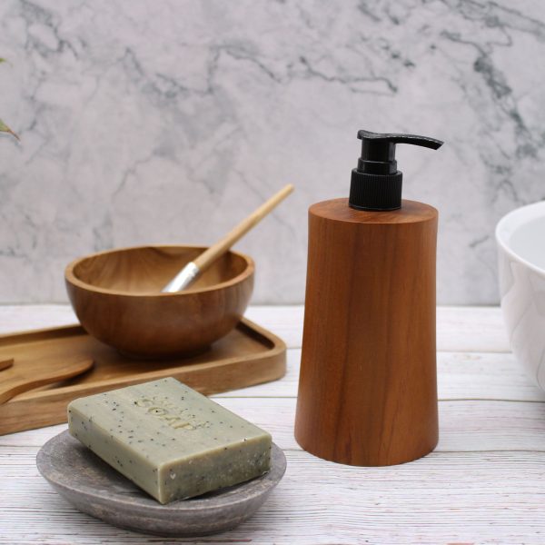 Natural Teakwood Soap Dispenser - Taper - Image 9