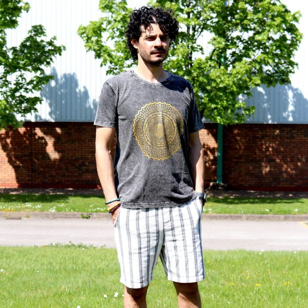 Medium Stone Washed T-Shirt - Mandala - Dark Grey - Image 4