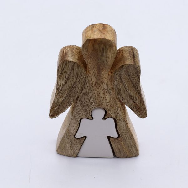 Mango Wood Angel in Angel - White Enamel - Image 7