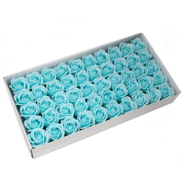 Craft Soap Flowers - Med Rose - Baby Blue - Image 3