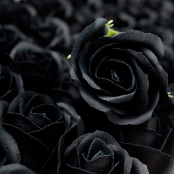 Craft Soap Flowers - Med Rose - Black - Image 4