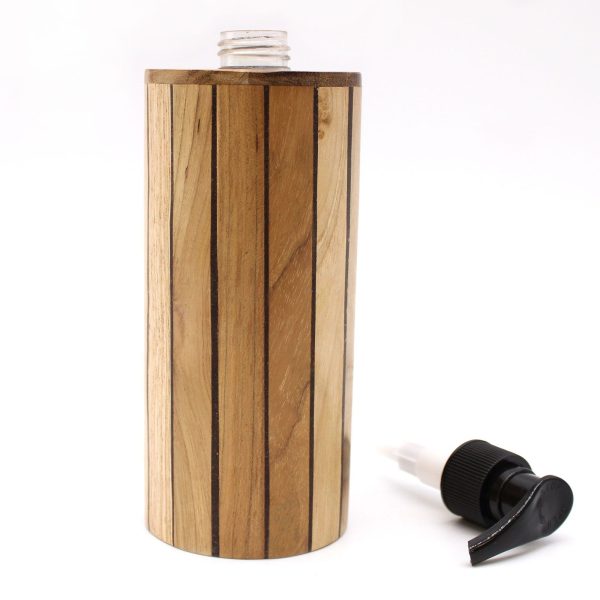 Natural Teakwood Soap Dispenser - Round - Image 2