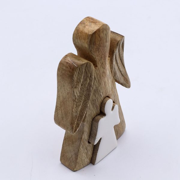 Mango Wood Angel in Angel - White Enamel - Image 2