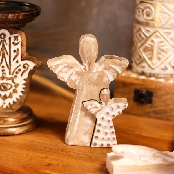 Mango Wood Angel in Angel - Whitewash - Image 8