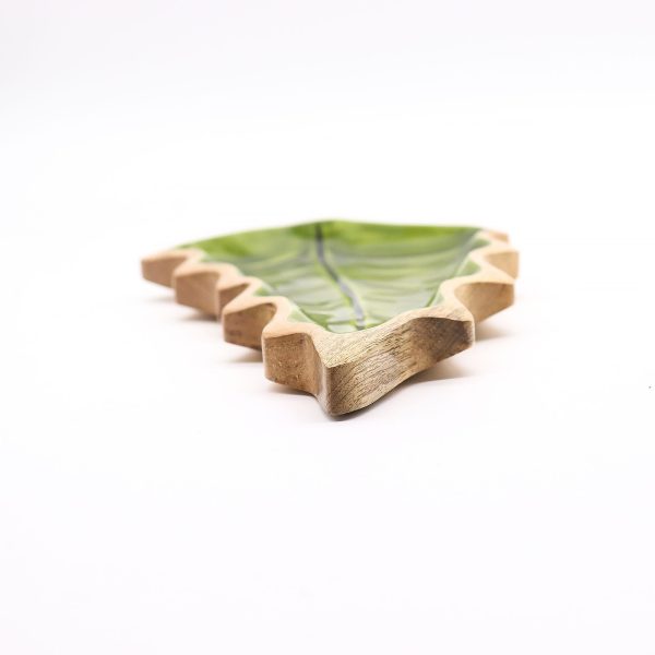 Lost in the Forrest -  Enamel Leaf Wooden Bowl - 33x17cm - Image 3