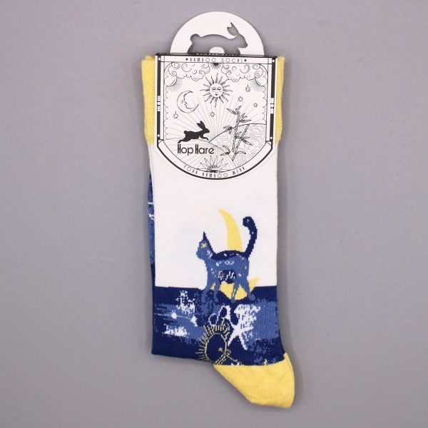 Hop Hare Bamboo Socks S/M - Midnight Cat - Image 4