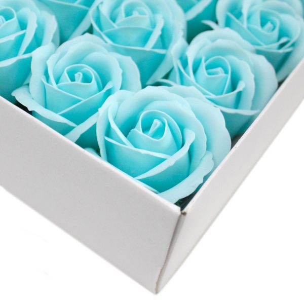 Craft Soap Flowers - Med Rose - Baby Blue - Image 4