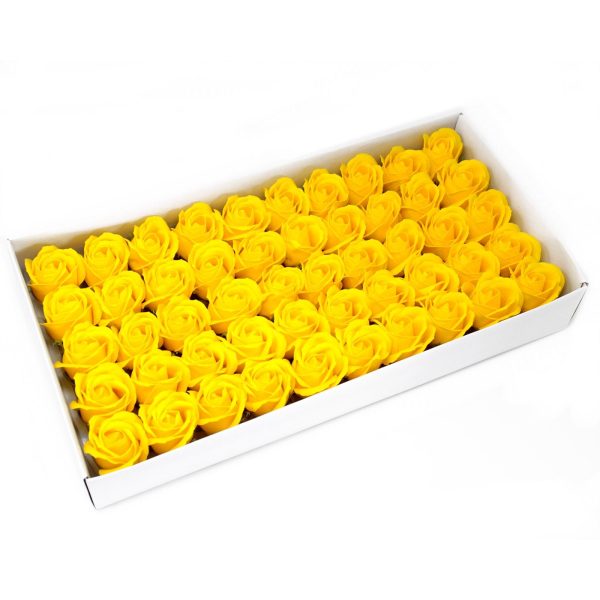 Craft Soap Flowers - Med Rose - Yellow - Image 2