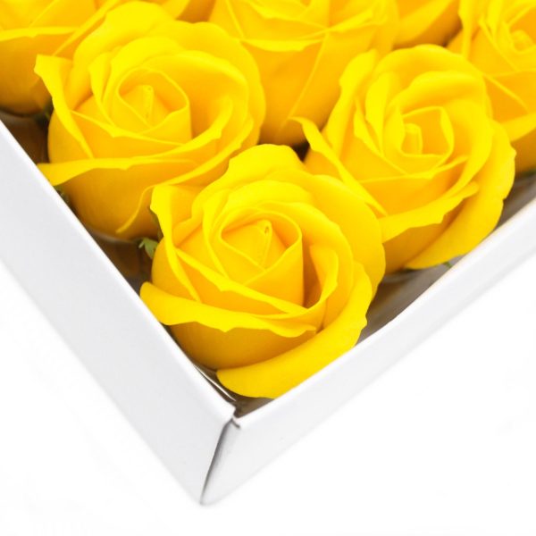 Craft Soap Flowers - Med Rose - Yellow - Image 3