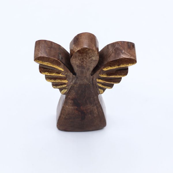 Small Mango Wood Angel - Gold Decor - Image 7