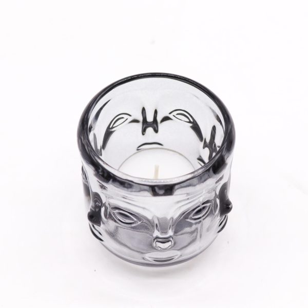 Buddha Faces Candle Jar - Midnight Grey - Image 2