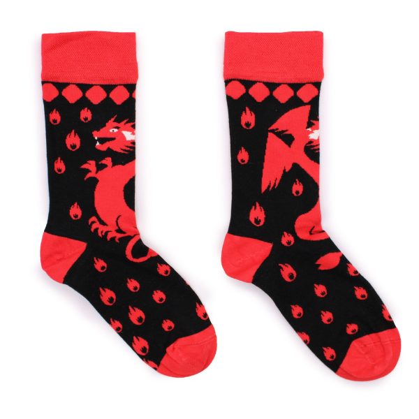 Hop Hare Bamboo Socks S/M - Red Dragons - Image 3