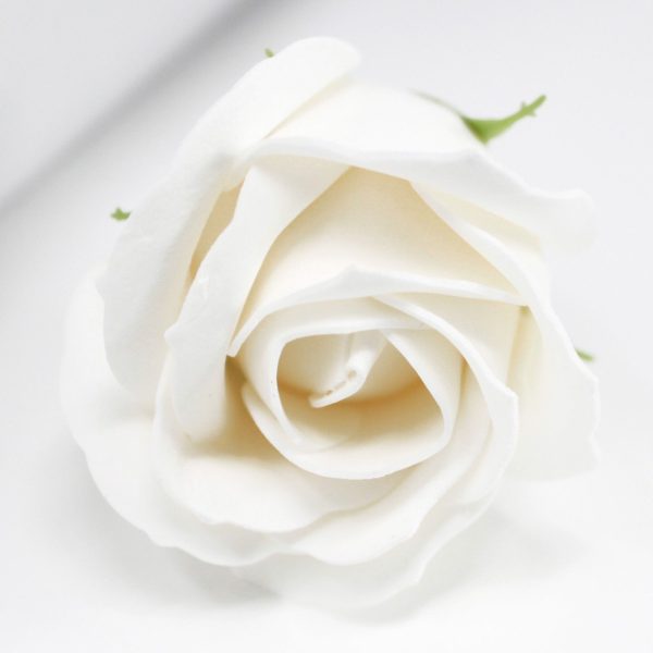 Craft Soap Flowers - Med Rose - White - Image 2