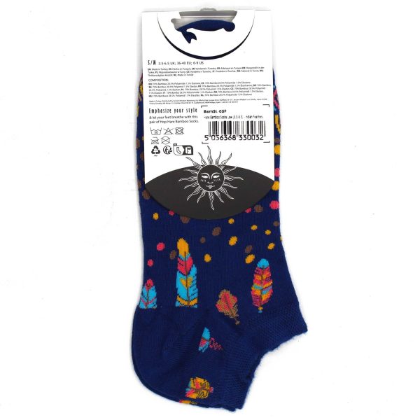 S/M Hop Hare Bamboo Socks Low (3.5-6.5) - Indian Feathers - Image 4