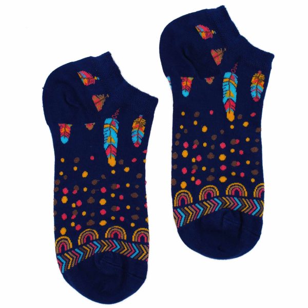 S/M Hop Hare Bamboo Socks Low (3.5-6.5) - Indian Feathers - Image 2