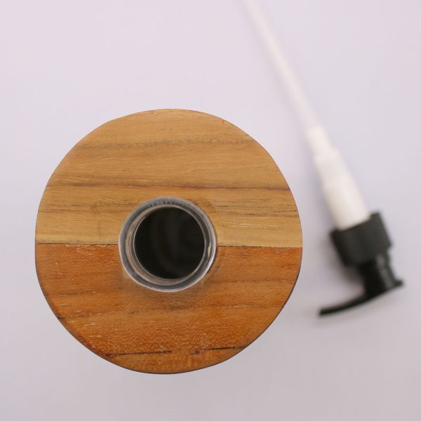 Natural Teakwood Soap Dispenser - Round - Image 6