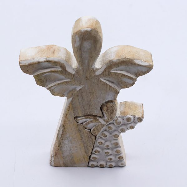 Mango Wood Angel in Angel - Whitewash - Image 3