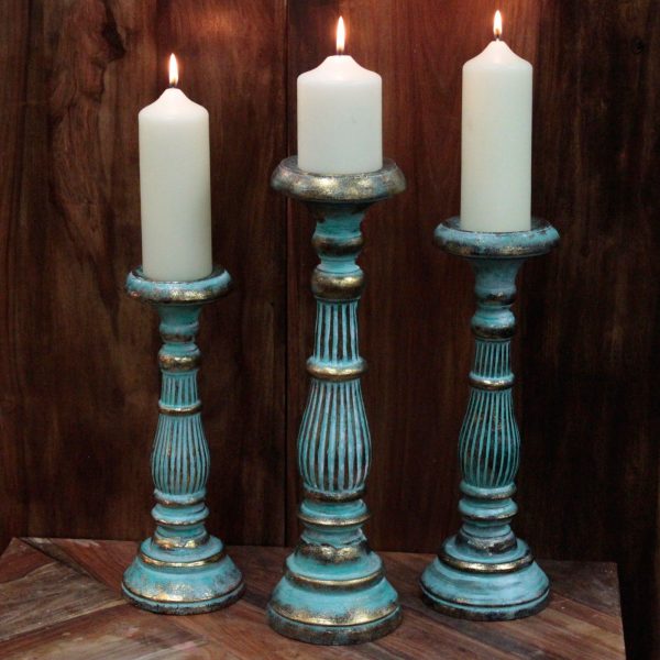 Small Candle Stand - Turquois Gold - Image 4