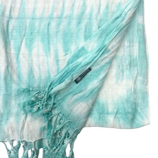 Boho Java Art Stole/Scarf - Teal Stripes & Motiff - 62x200cm - Image 2
