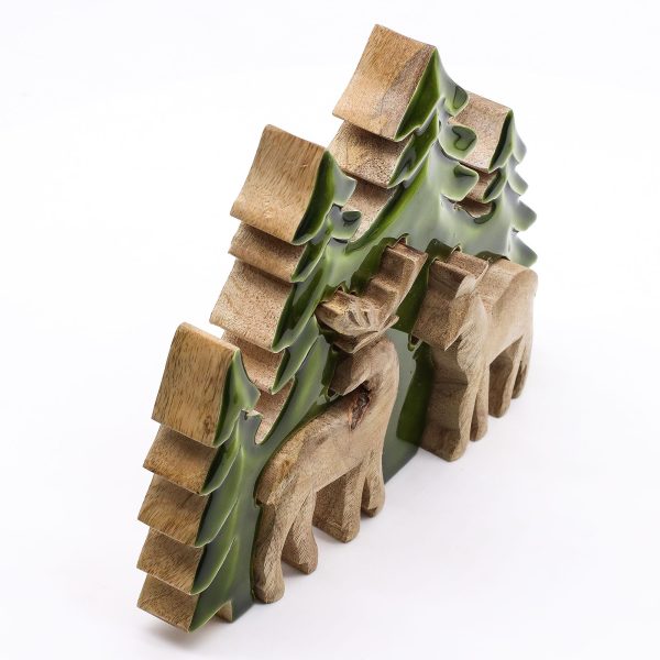 Lost in the Forrest -  Two Dear in the Forrest 3D Wooden Decoration - 18x23cm - Image 10