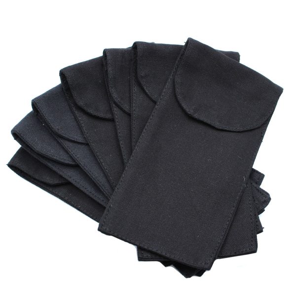Cotton Pouch for Gemstone Face Rollers 10oz - Black 9x19xm - Image 3
