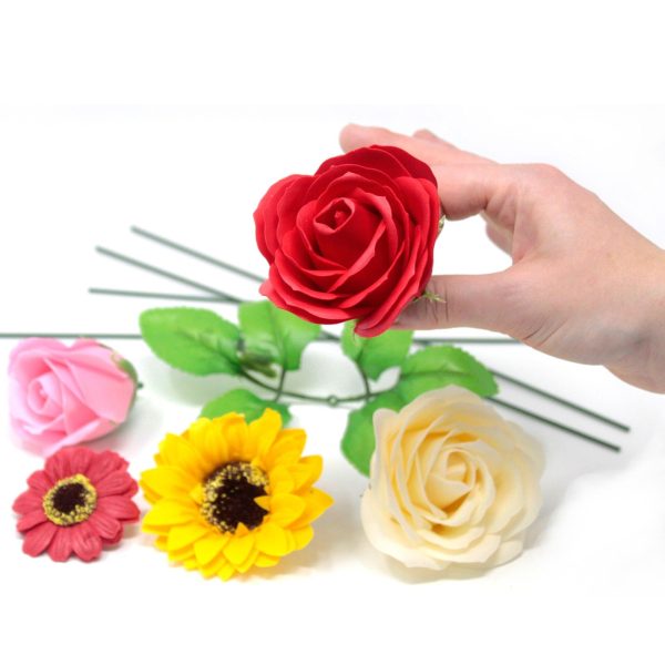 Craft Soap Flowers - Med Rose - Blush - Image 6