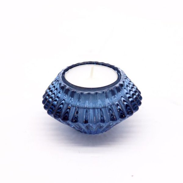 Flower Flip Dinner Candle / Tealight Holder - Royal Blue - Image 3