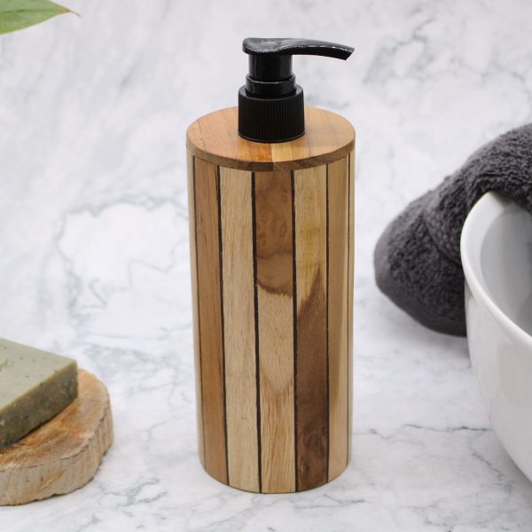 Natural Teakwood Soap Dispenser - Round - Image 8