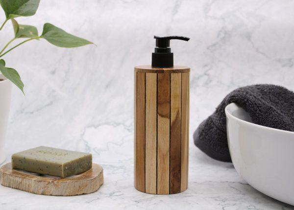 Natural Teakwood Soap Dispenser - Round - Image 9