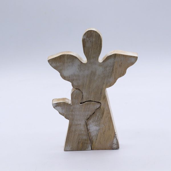 Mango Wood Angel in Angel - Whitewash - Image 4