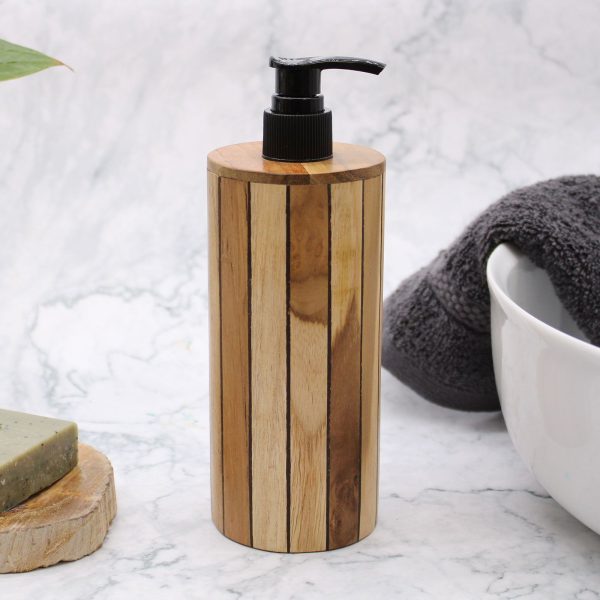 Natural Teakwood Soap Dispenser - Round - Image 10