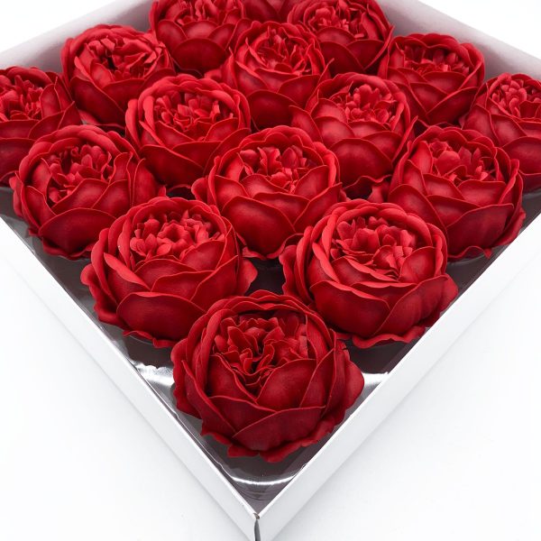 Craft Soap Flower - Ext Large Peony - Red - Image 3