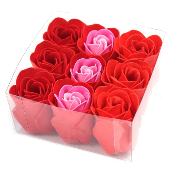 Set of 9 Soap Flowers - Red Roses - Image 3