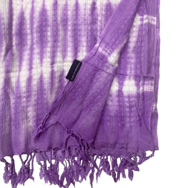 Boho Java Art Stole/Scarf - Lavender Stripes & Motiff - 62x200cm - Image 2