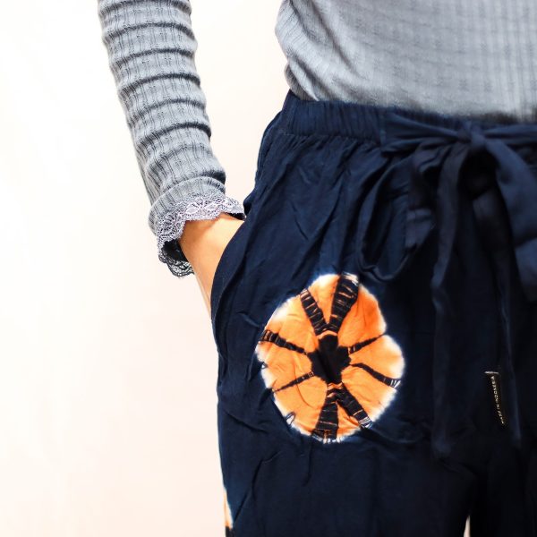 Japanese Style Lounge Pants - Large -Blue, Orange - Image 2